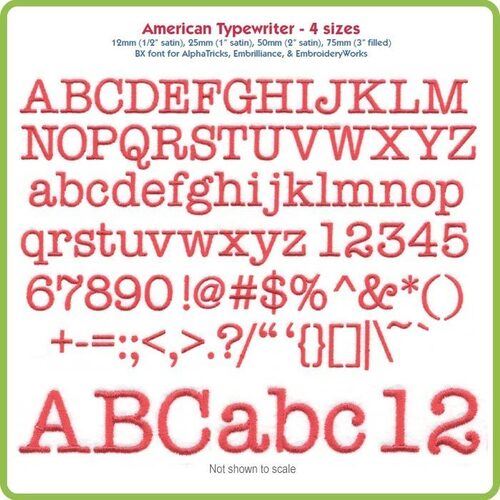 American Typewriter BX Fonts - Various Sizes - Download Only