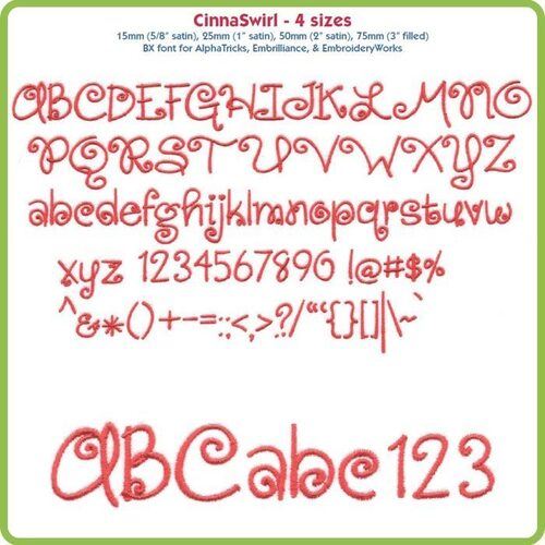 CinnaSwirl BX Font - Various Sizes - Download Only