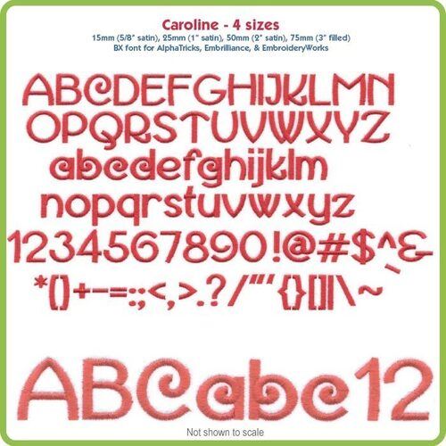 Caroline BX Font - Various Sizes - Download Only