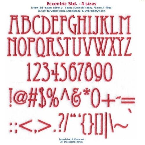 Eccentric BX Font - Various Sizes - Download Only