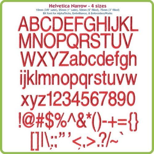 Helvetica Narrow BX Fonts - Various Sizes - Download Only