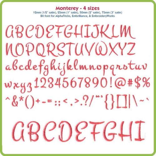 Monterey BX Font - Various Sizes - Download Only