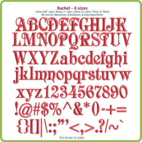 Rachel BX Font - Various Sizes - Download Only