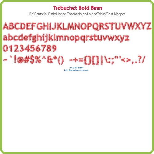 Trebuchet Bold 8mm BX File - Download Only