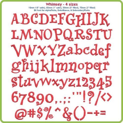 Whimsey BX Font - Various Sizes - Download Only