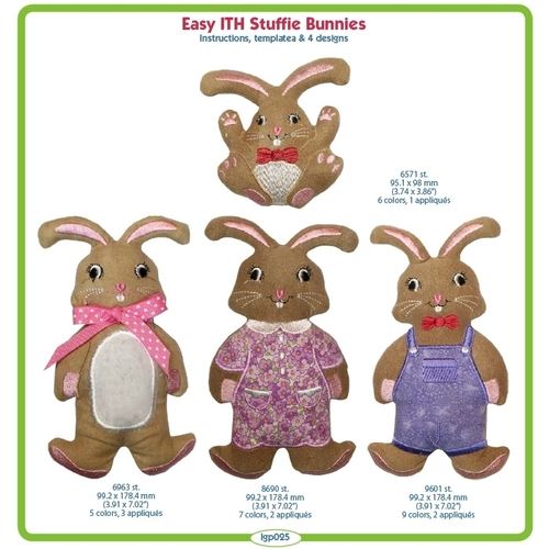 Easy In-The-Hoop Stuffie Bunnies by Lindee Goodall
