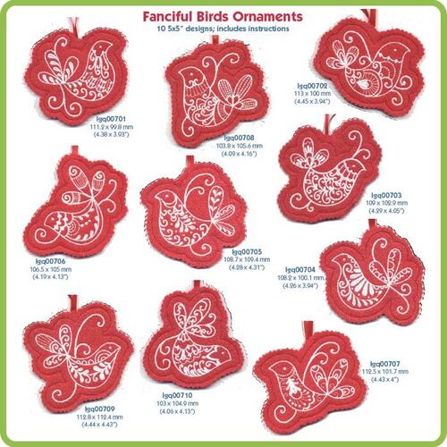 Fanciful Birds Ornaments - Download