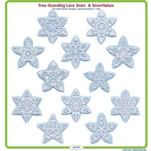 Free-standing Lace Stars and Snowflakes by Lindee Goodall