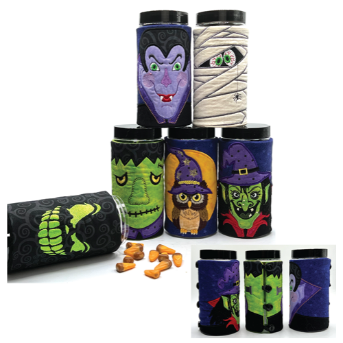 In-the-hoop Halloween Container Wraps by Lindee Goodall - Download