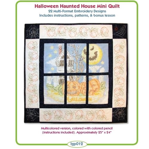 Halloween Haunted House Mini Quilt by Lindee Goodall