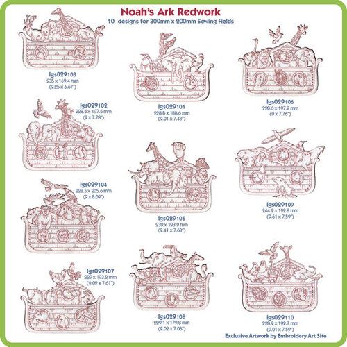 Noah's Ark Redwork - Download