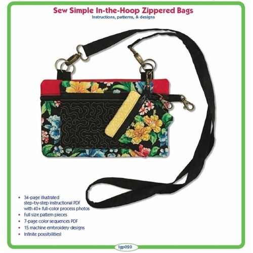 Sew Simple In-the-hoop Zippered Bags by Lindee Goodall