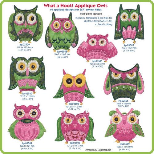 What A Hoot! Applique Owls - Download