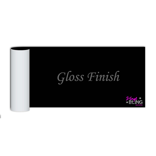 Black Gloss 30cm x 10m M7A (No Bubbles) Metamark Permanent Adhesive Vinyl Bulk Roll