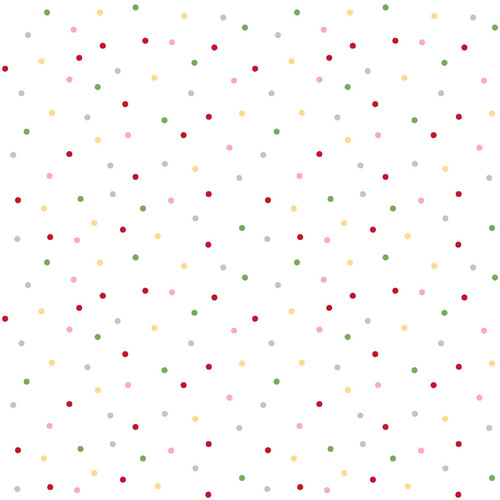 White Multi Dot  - Kimberbell Christmas Fat Quarter