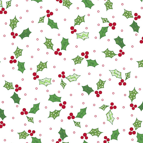 White Holly & Berries - Kimberbell Christmas Fat Quarter