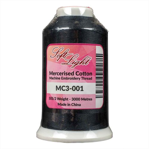 Softlight MC3-001 Mercerised Cotton 3000m Embroidery Thread