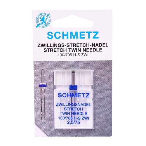 Schmetz Stretch Twin Needles Size 2.5mm/75