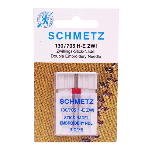 Schmetz Twin Needle Embroidery Size 3.0mm/75