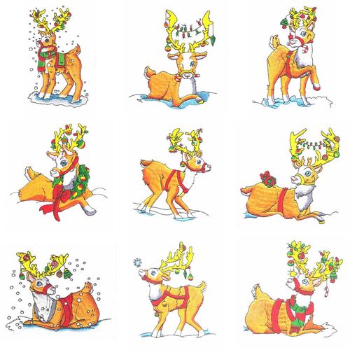 Christmas Reindeers (10 designs) by Outback Embroidery - Download
