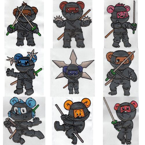 Ninja Teddies (10 designs) by Outback Embroidery - Download