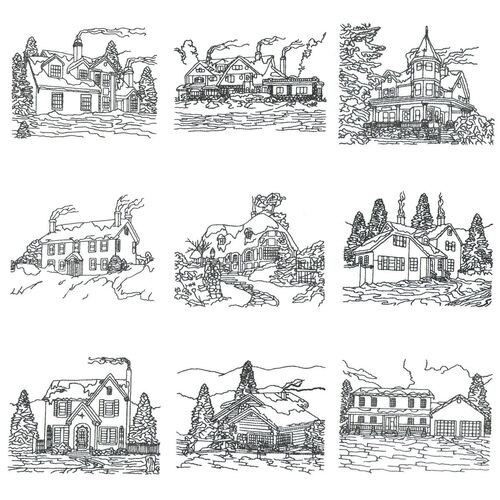 Winter Homes (10 designs) by Outback Embroidery - Download