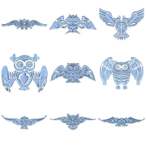 Flying Owls (20 designs) by Outback Embroidery - Download