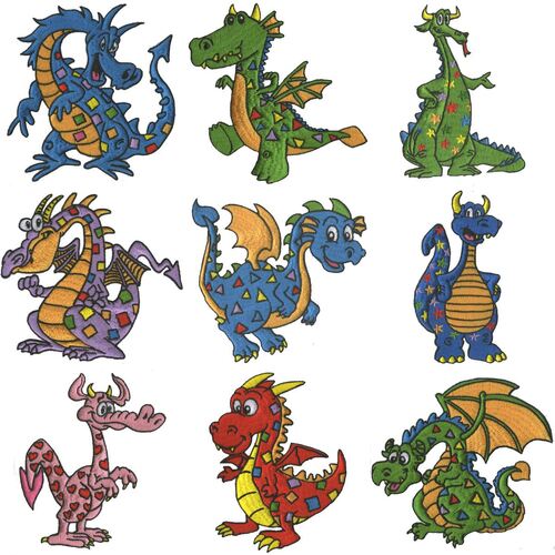 Patchwork Dragons (20 designs) by Outback Embroidery - Download