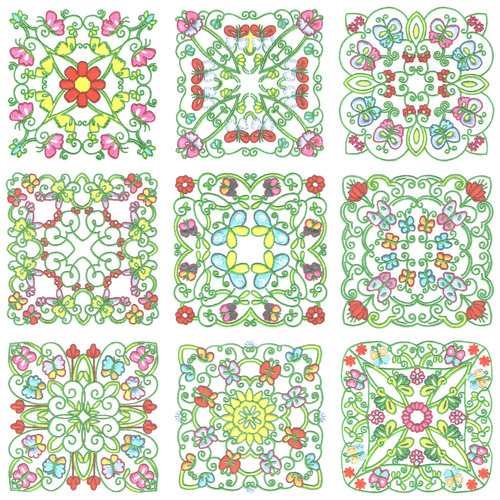 Flower Blocks (20 designs) by Outback Embroidery - Download