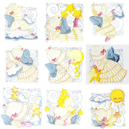 Sunbonnet Angels Blocks (10 designs) by Outback Embroidery - Download