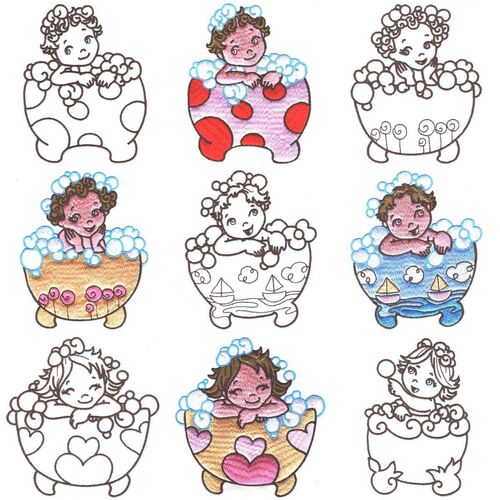 Bathtime Ladies (20 designs) by Outback Embroidery - Download
