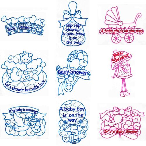 Baby Shower Decorations (10 designs) by Outback Embroidery - Download