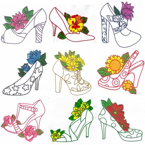 Floral Shoes (10 designs) by Outback Embroidery - Download