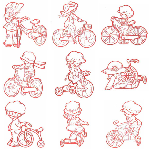 Bicycle Sunbonnets (10 designs) by Outback Embroidery - Download