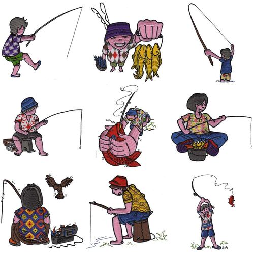 Fishing Boys (24 designs) by Outback Embroidery - Download