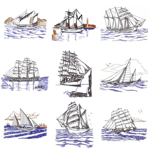 Sailing Ships (24 designs) by Outback Embroidery - Download