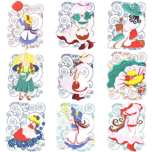 Summer Sunbonnets (24 designs) by Outback Embroidery - Download