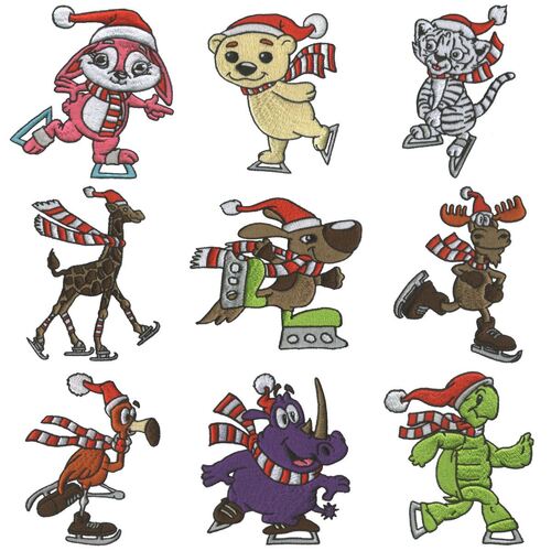 Christmas Skating Follies (10 designs) by Outback Embroidery - Download
