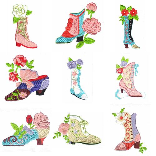 Victorian Shoes (10 designs) by Outback Embroidery - Download
