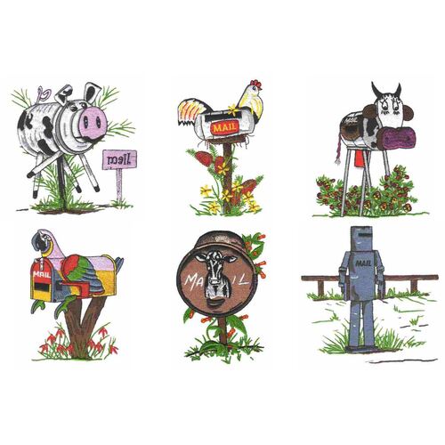 Colourfull Mailboxes (6 designs) by Outback Embroidery - Download