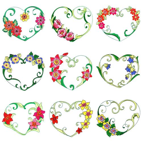 Floral Hearts (10 designs) by Outback Embroidery - Download