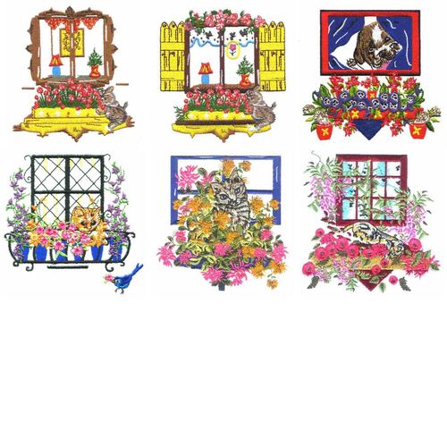 Floral Windows (6 designs) by Outback Embroidery - Download