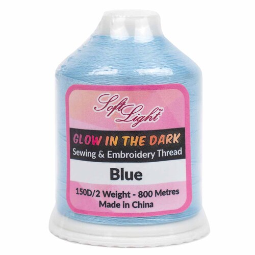 Glow in the Dark - Blue 800m Softlight Sewing and Embroidery Thread