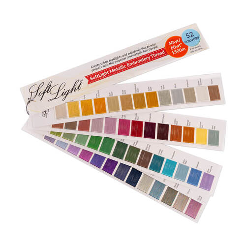 Softlight Metallic Thread Colour Card