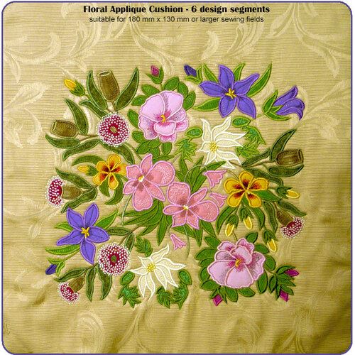 Floral Applique Cushion by Dawn Johnson