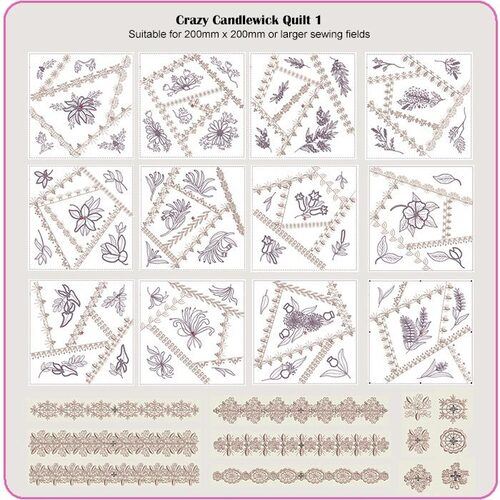 Crazy Candlewick Quilt 1 by Dawn Johnson
