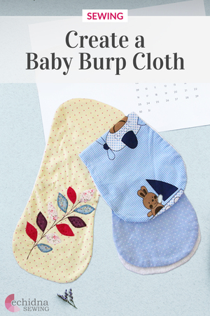 Applique baby burp cloth  main image